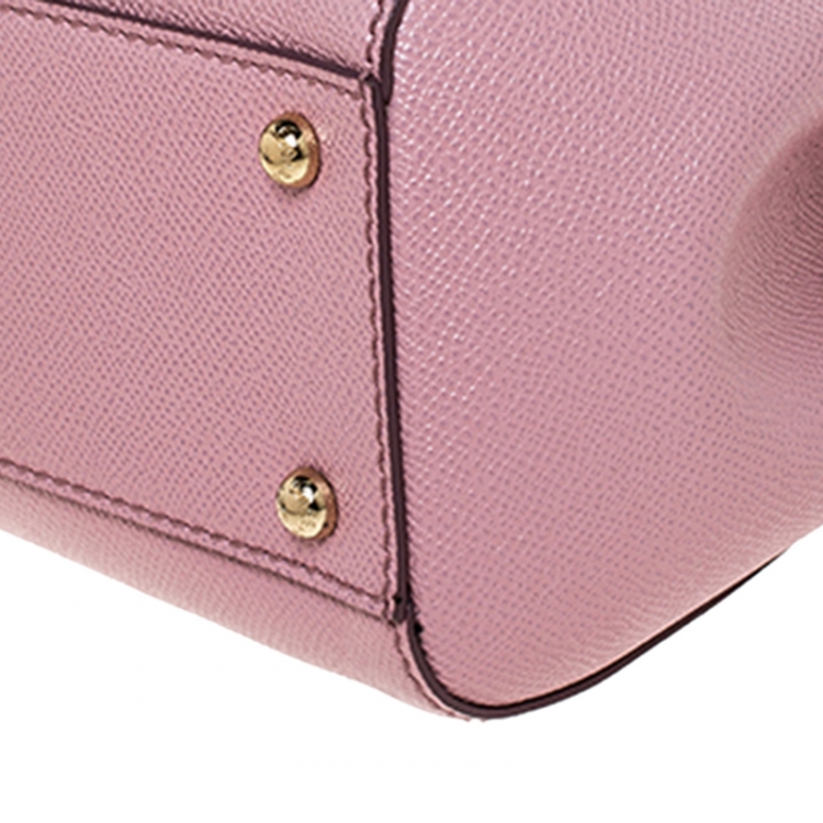 Pre Owned Dolce & Gabbana Pink Leather Medium Viva La Mamma Miss Sicily Bag