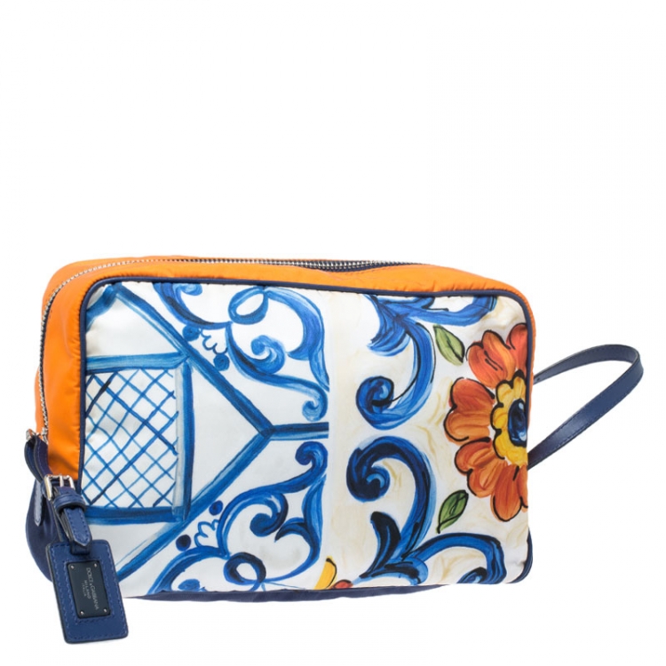Pre Owned Dolce and Gabbana Multicolor Printed Nylon Wash Bag
