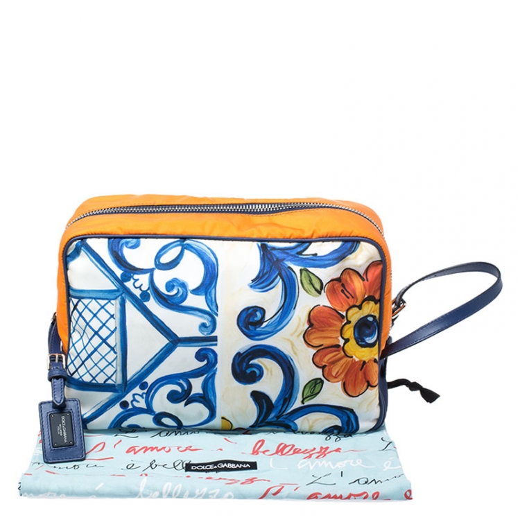 Pre Owned Dolce and Gabbana Multicolor Printed Nylon Wash Bag