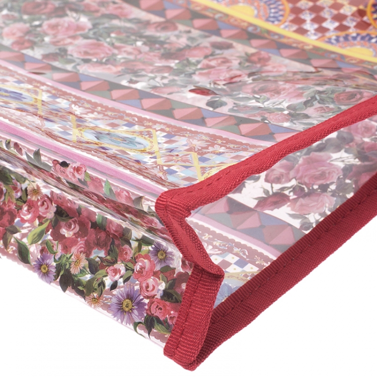 مملوكة مسبقًا Dolce & Gabbana Red Printed PVC Swimsuit Pouch