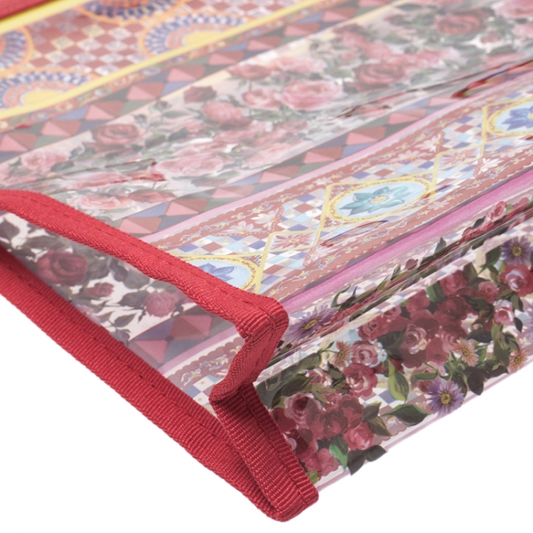 مملوكة مسبقًا Dolce & Gabbana Red Printed PVC Swimsuit Pouch