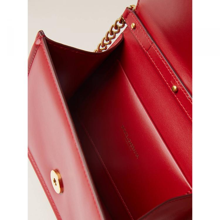 Pre Owned Dolce & Gabbana Red Devotion Mini Embellished Leather Top Handle Bag
