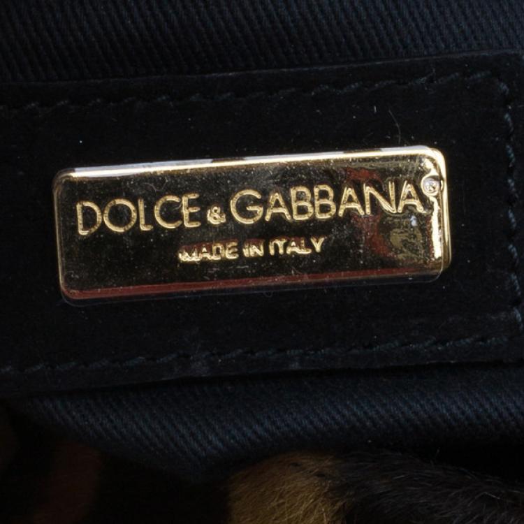 Pre Owned Dolce and Gabbana Small Leopard Print Pony Hair Charles Bag