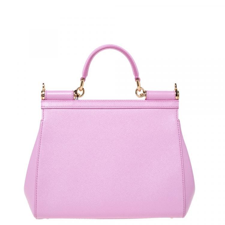 Pre Owned Dolce & Gabbana Pink Leather Medium Miss Sicily Bag