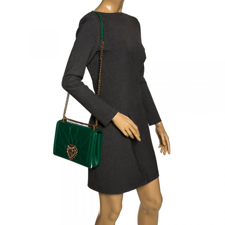 DG Leather Shoulder Bag in Green - Dolce Gabbana