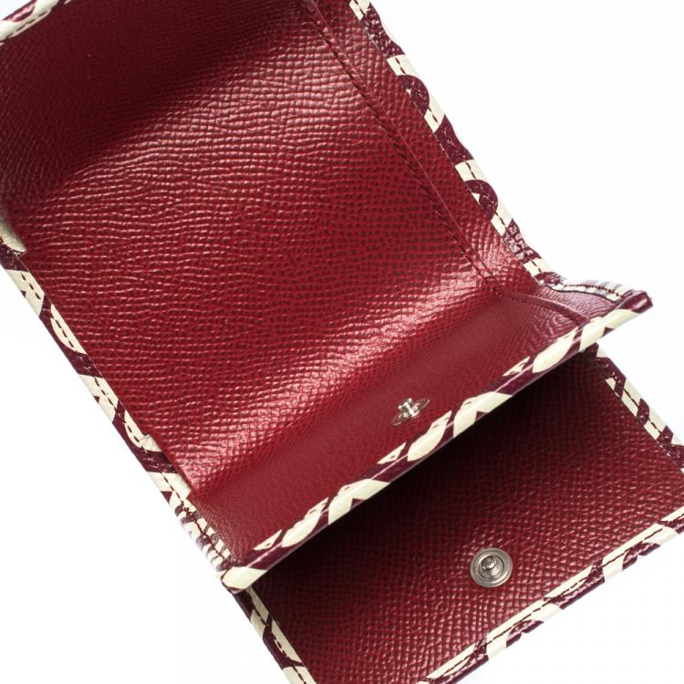 Pre Owned Dolce & Gabbana Multicolor DG Mania Print Leather Small Trifold Continental Wallet