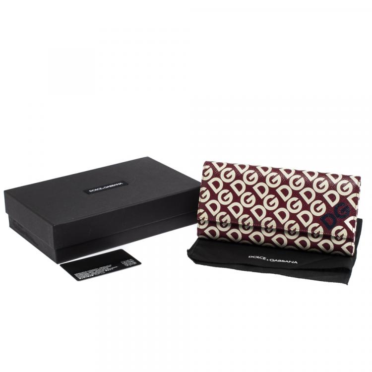 Pre Owned Dolce & Gabbana Multicolor DG Mania Print Leather Continental Wallet