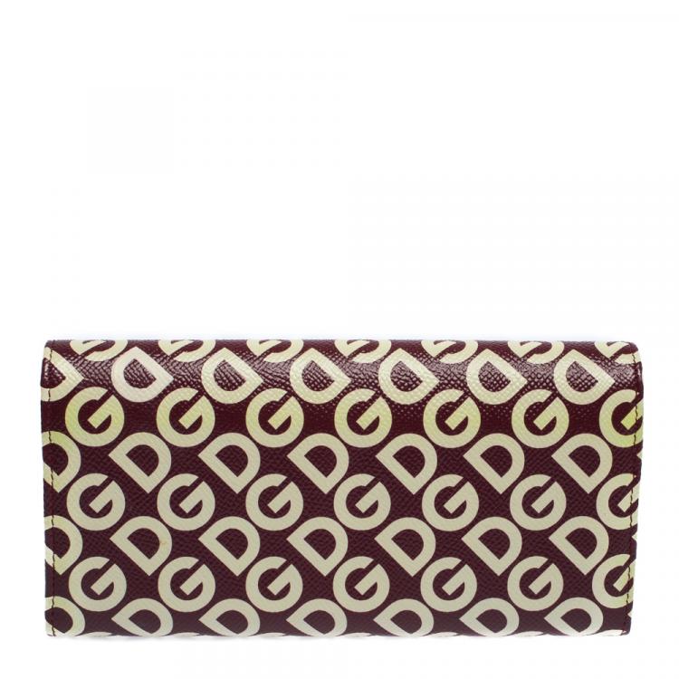 Pre Owned Dolce & Gabbana Multicolor DG Mania Print Leather Continental Wallet