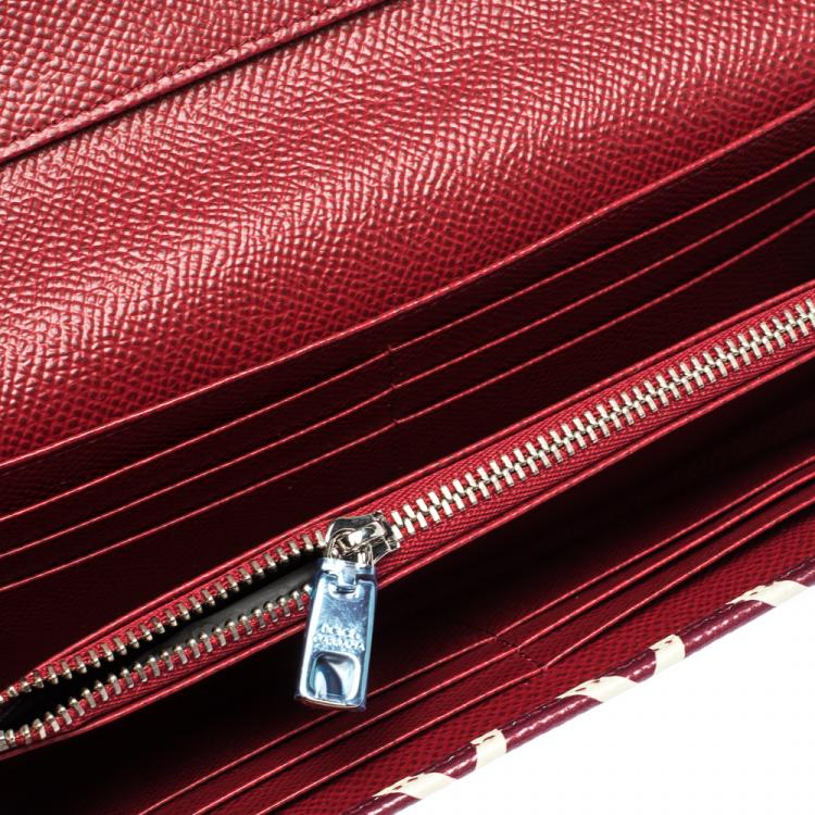 Pre Owned Dolce & Gabbana Multicolor DG Mania Print Leather Continental Wallet