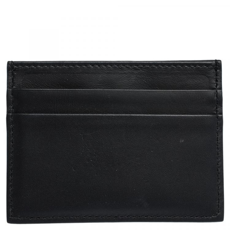Pre Owned Dolce & Gabbana Black Leather DG Amore Card Holder