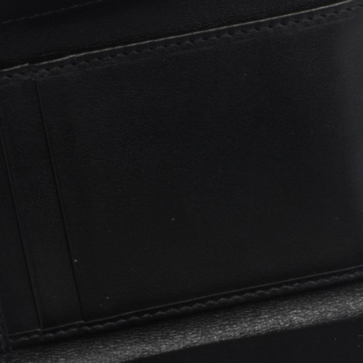 Pre Owned Dolce & Gabbana Black Leather DG Rhinestone Trifold Wallet