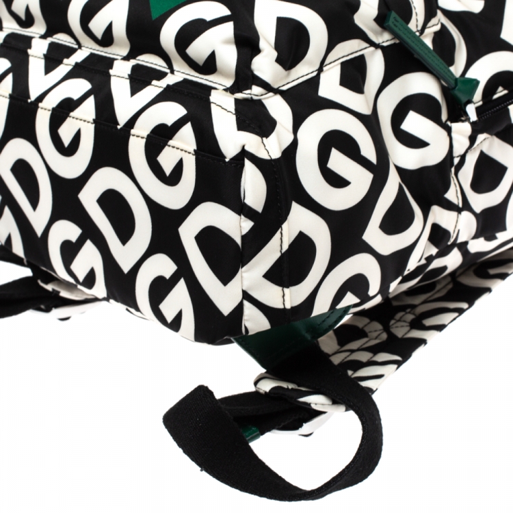 Pre Owned Dolce & Gabbana Black/White DG Mania Print Nylon Backpack