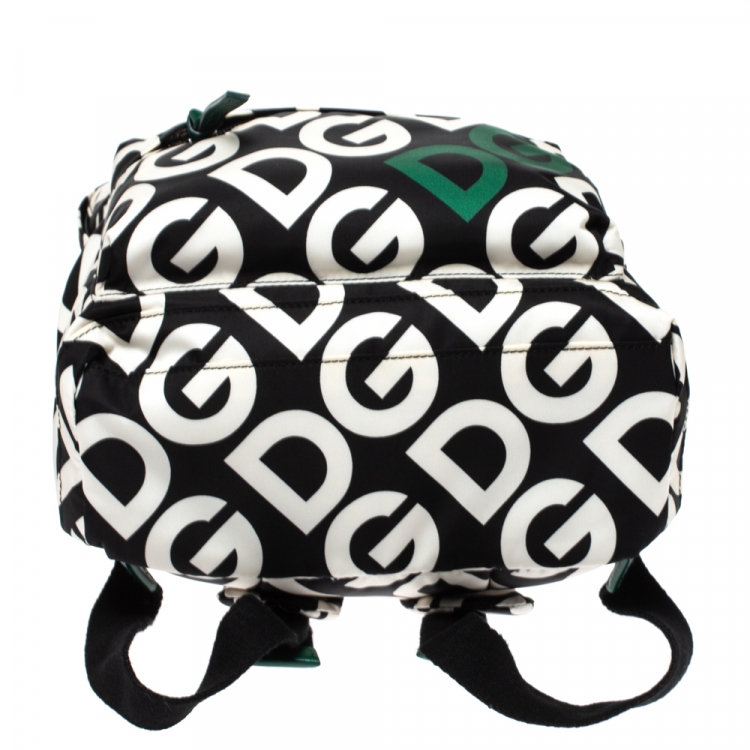 Pre Owned Dolce & Gabbana Black/White DG Mania Print Nylon Backpack