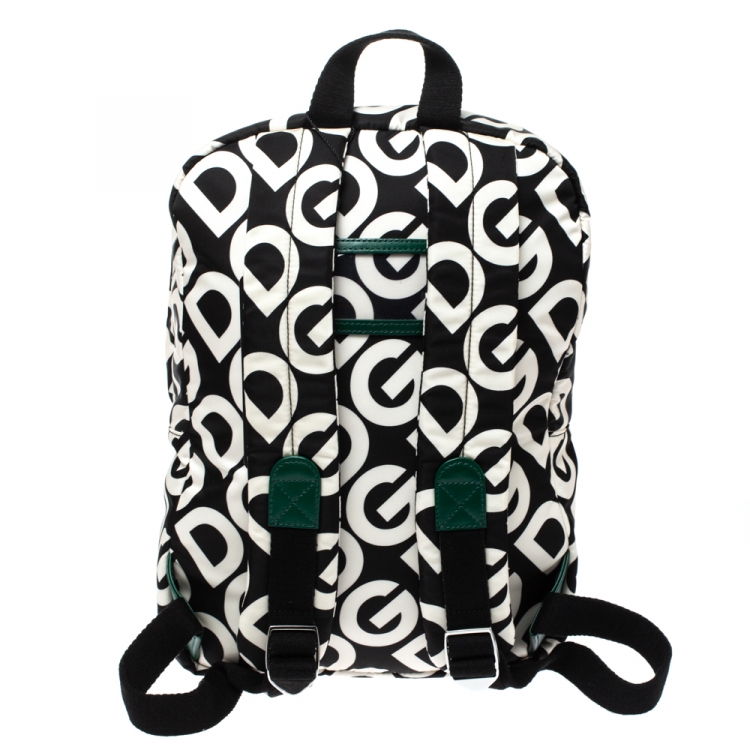 Pre Owned Dolce & Gabbana Black/White DG Mania Print Nylon Backpack