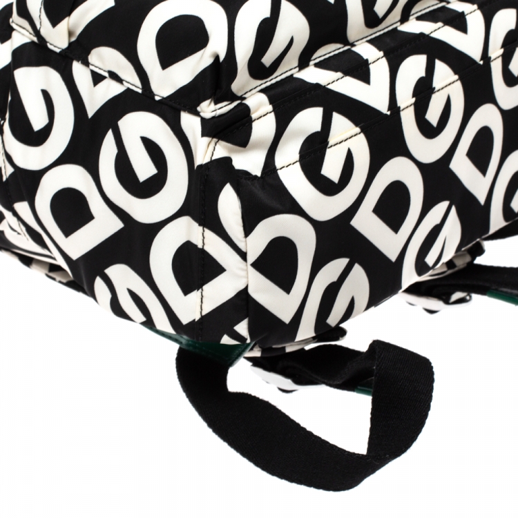 Pre Owned Dolce & Gabbana Black/White DG Mania Print Nylon Backpack