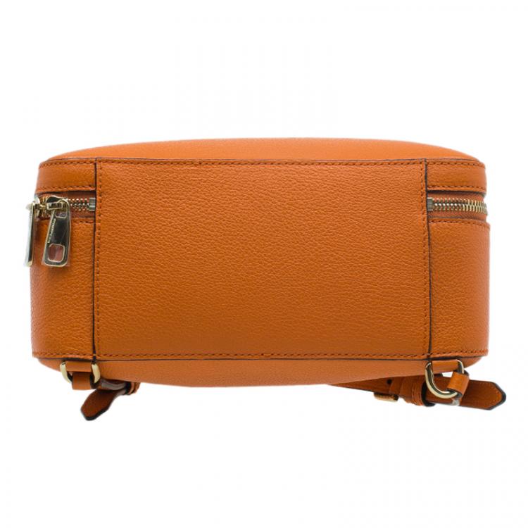 Pre Owned Dolce and Gabbana Orange Leather Rosaria Backpack