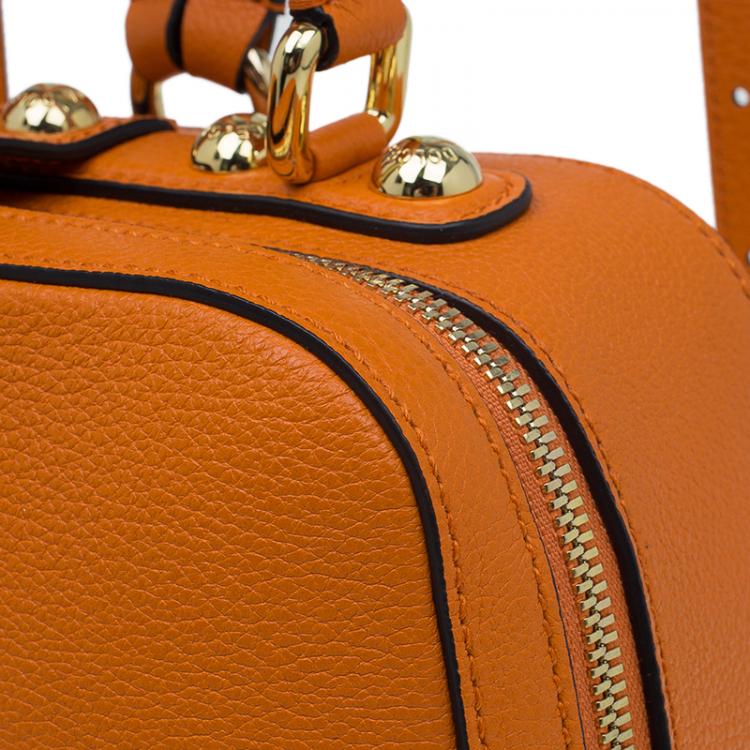 Pre Owned Dolce and Gabbana Orange Leather Rosaria Backpack