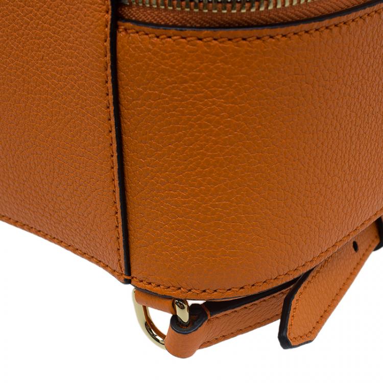 Pre Owned Dolce and Gabbana Orange Leather Rosaria Backpack