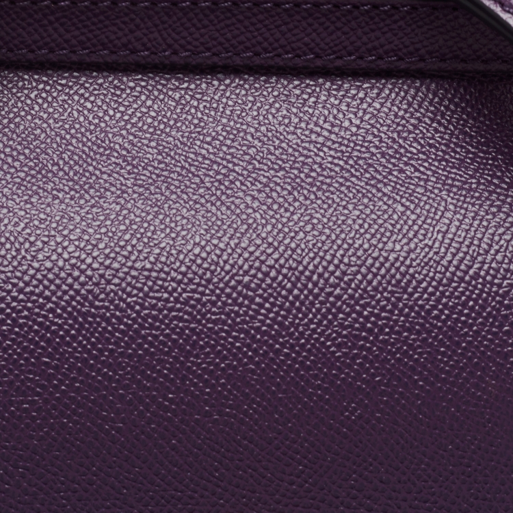 Pre Owned Dolce & Gabbana Purple Leather Medium Miss Sicily Top Handle Bag