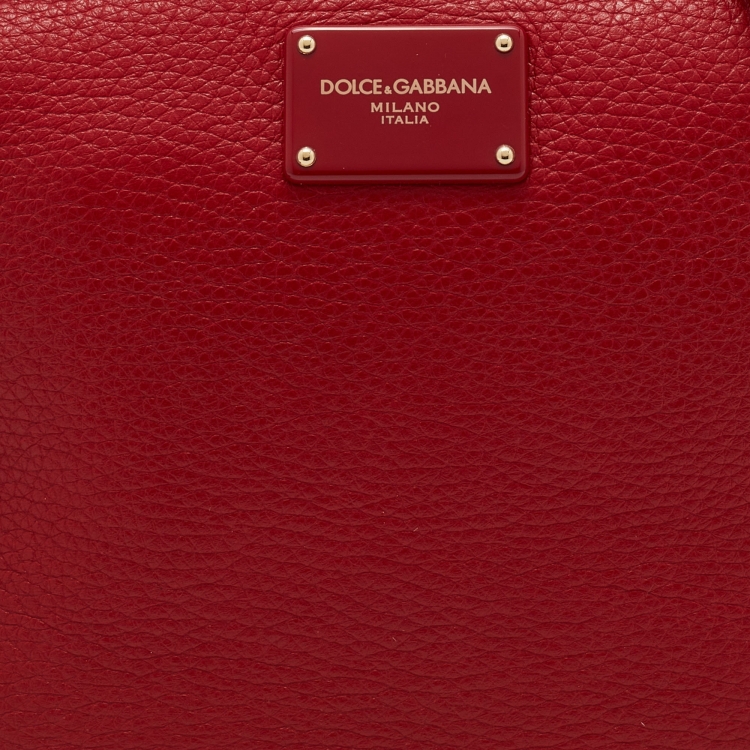 Pre Owned Dolce & Gabbana Red Leather Crossbody Bag