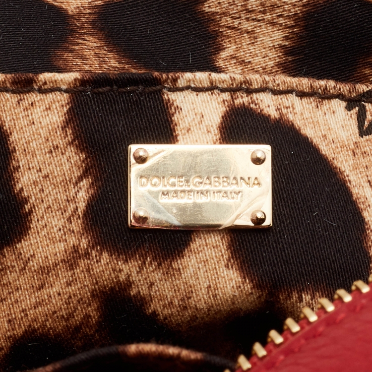 Pre Owned Dolce & Gabbana Red Leather Crossbody Bag