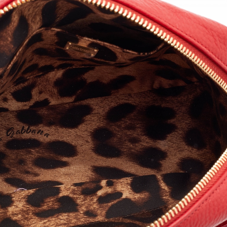 Pre Owned Dolce & Gabbana Red Leather Crossbody Bag