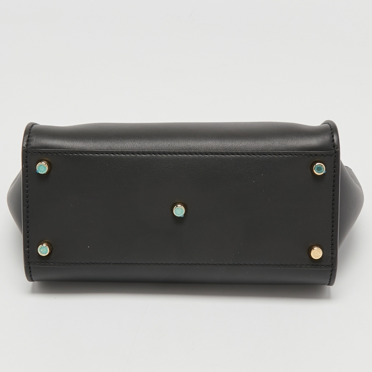 مملوكة مسبقًا Dolce & Gabbana Black Leather Sicily 62 Top Handle Bag