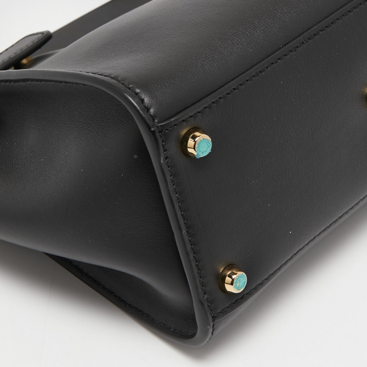 مملوكة مسبقًا Dolce & Gabbana Black Leather Sicily 62 Top Handle Bag