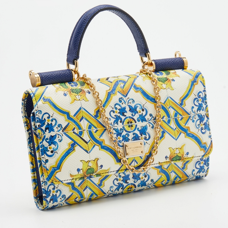 Pre Owned Dolce & Gabbana Multicolor Leather Miss Sicily Von Wallet On Chain