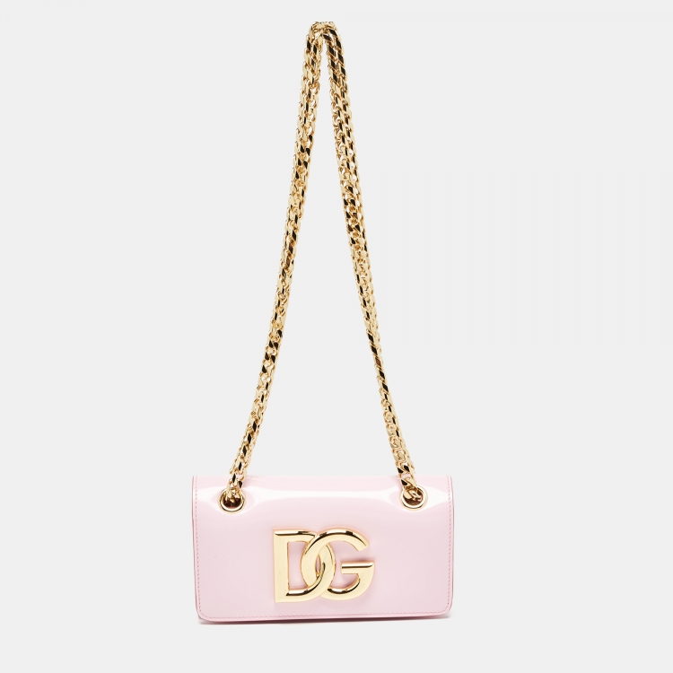 Dolce & Gabbana Fuchsia Leather Dg Logo Shoulder Bag Dolce & Gabbana Fuchsia Leather Dg Logo Shoulder Bag