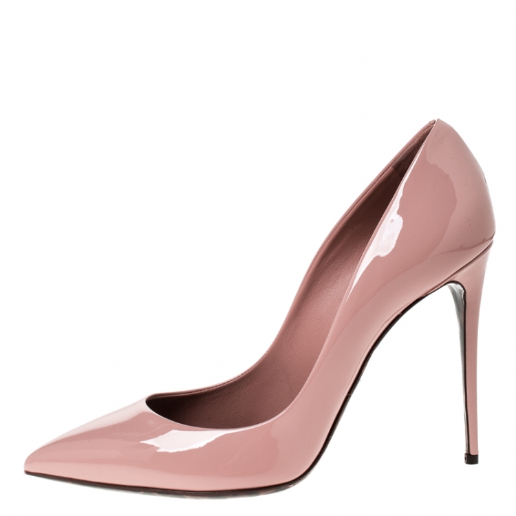 Pre Owned Dolce&Gabbana Pink Patent Leather Pointed Toe Pumps Size 39