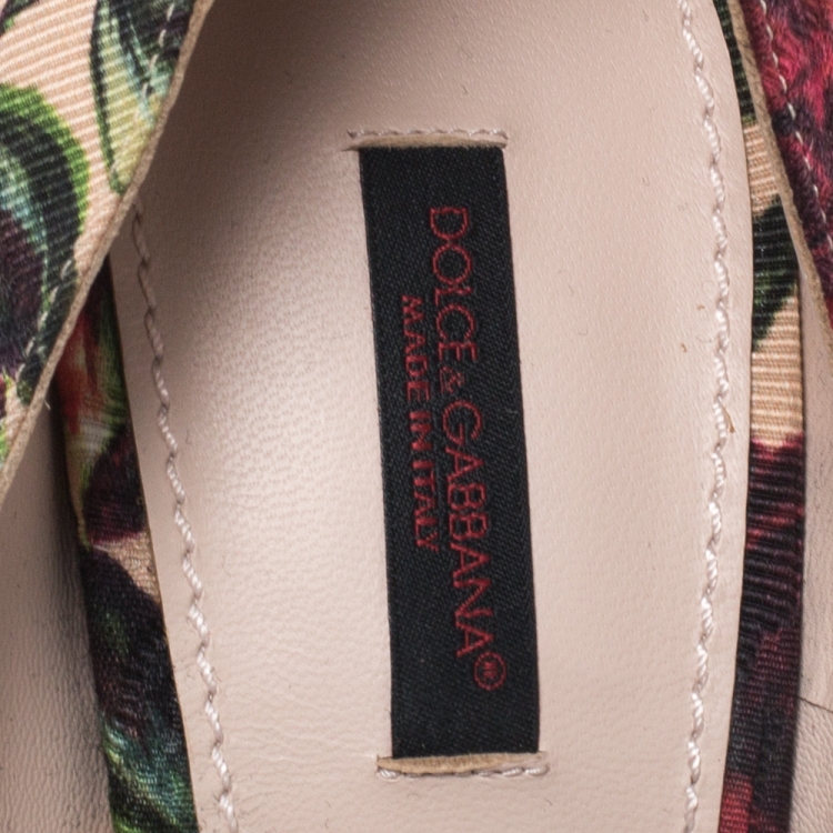 Pre Owned Dolce & Gabbana Multicolor Floral Brocade Fabric Platform Pumps Size 39