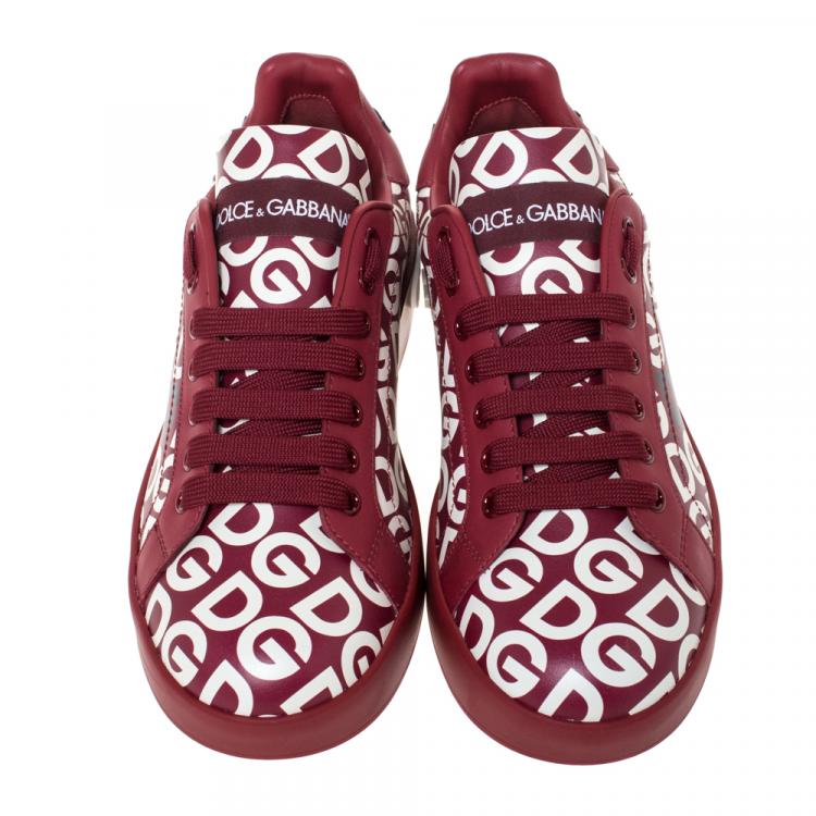 Pre Owned Dolce & Gabbana Multicolor DG Mania Print Leather Low-Top Sneakers Size 36