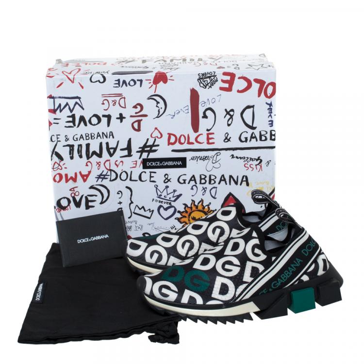 Pre Owned Dolce & Gabbana Multicolor DG Mania Print Stretch Mesh Slip On Sneakers Size 36