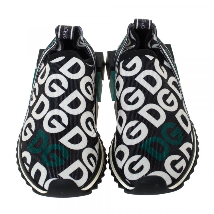 Pre Owned Dolce & Gabbana Multicolor DG Mania Print Stretch Mesh Slip On Sneakers Size 36