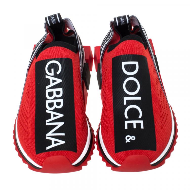 Supermarked modvirke vandrerhjemmet Dolce & Gabbana Red Stretch Jersey Logo Print Slip On Sneakers Size 39 Dolce  & Gabbana | TLC