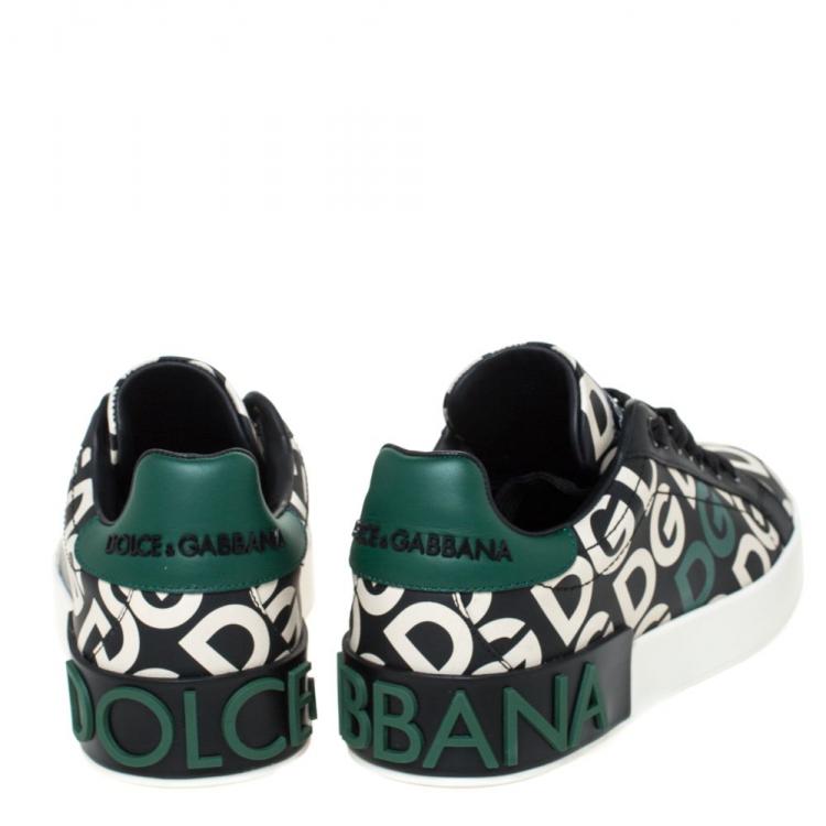 Pre Owned Dolce & Gabbana Multicolor DG Mania Print Leather Low-Top Sneakers Size 39