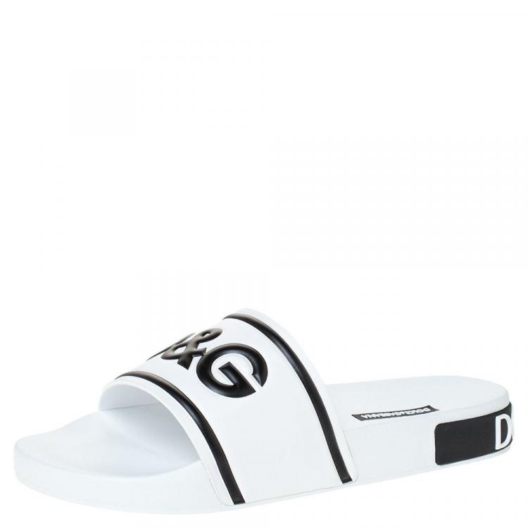dolce and gabbana slides white