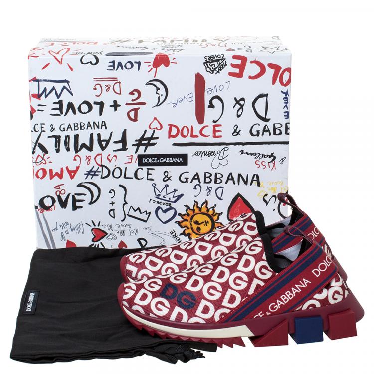 Pre Owned Dolce & Gabbana Multicolor DG Mania Print Stretch Mesh Slip On Sneakers Size 39