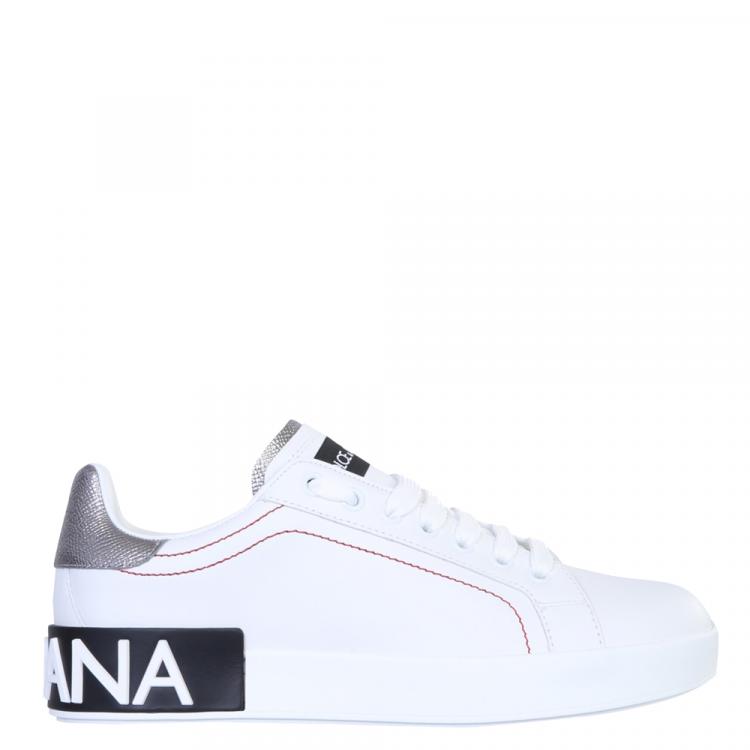 Pre Owned Dolce & Gabbana White Portofino Sneakers Size EU 37.5