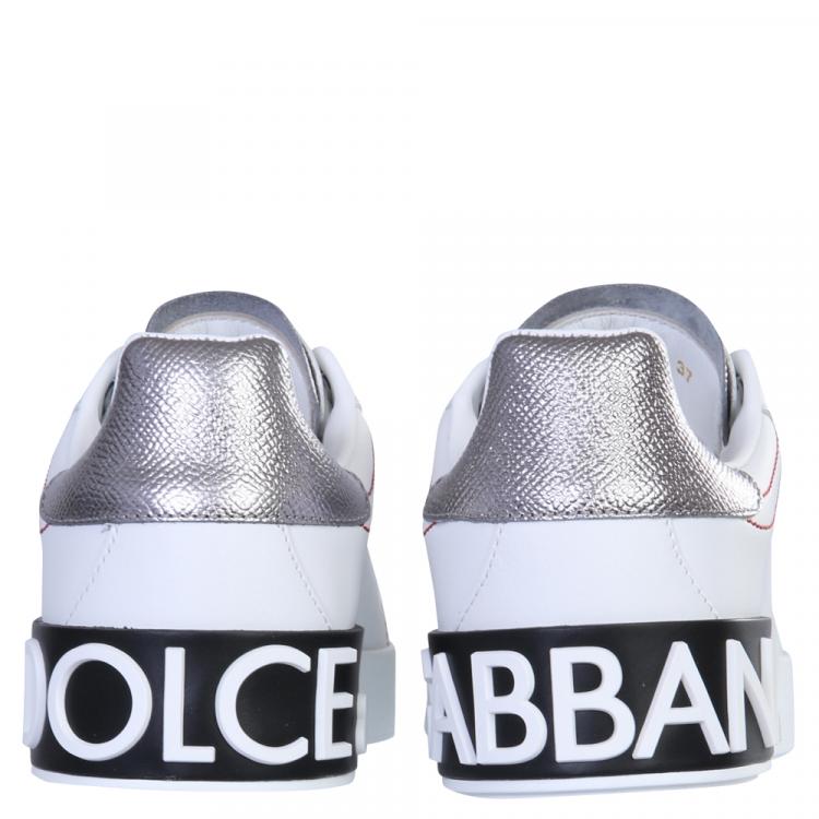 Pre Owned Dolce & Gabbana White Portofino Sneakers Size EU 37.5