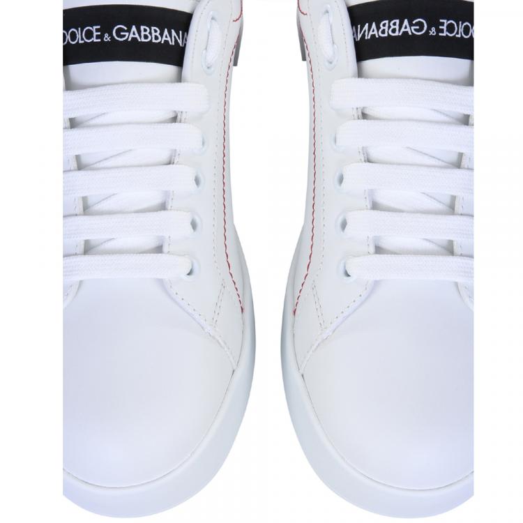 Pre Owned Dolce & Gabbana White Portofino Sneakers Size EU 37.5