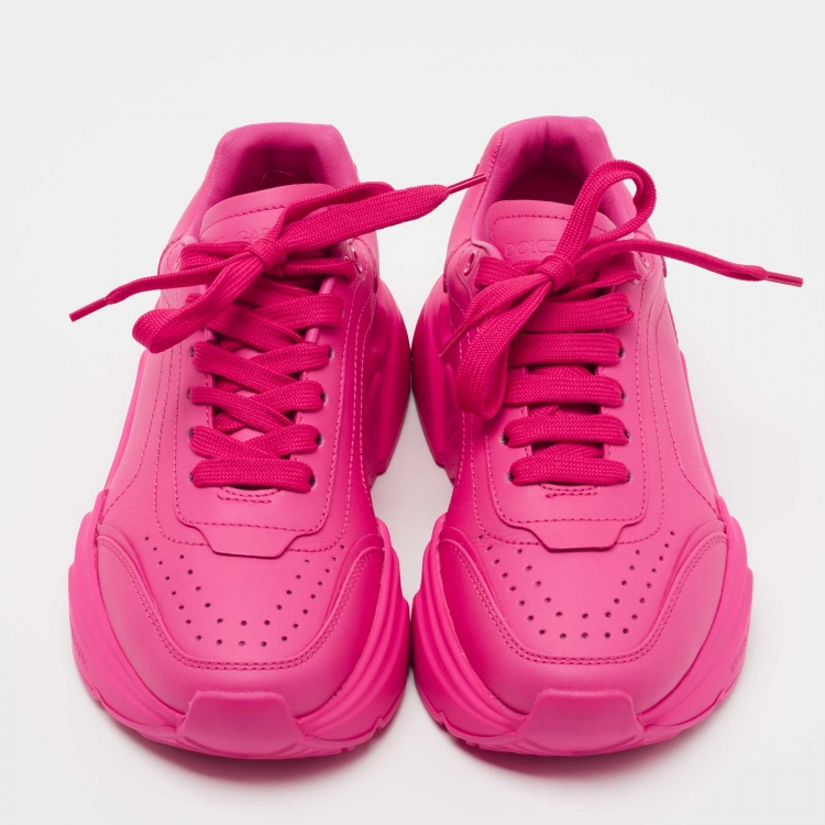 Pre Owned Dolce & Gabbana Pink Leather Daymaster Sneakers Size 36