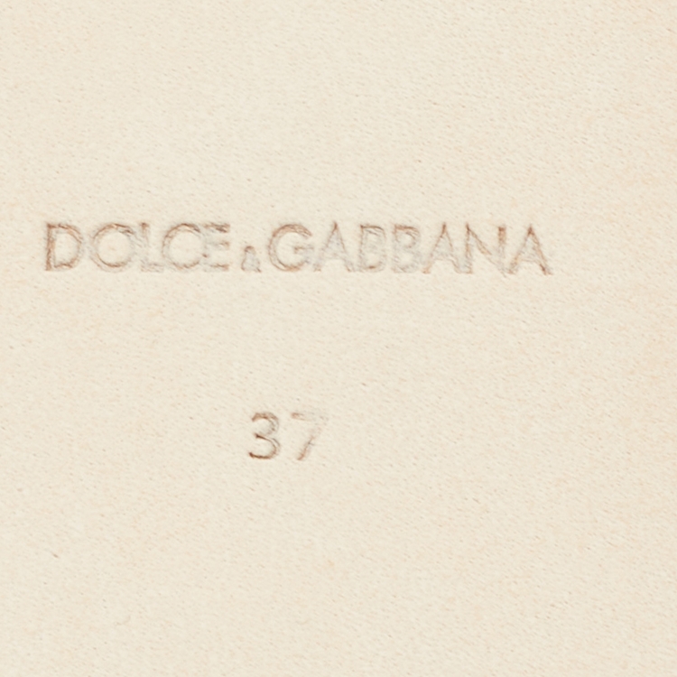 Pre Owned Dolce & Gabbana Orange Leather DG Cut Out Logo Flat Slides Size 37