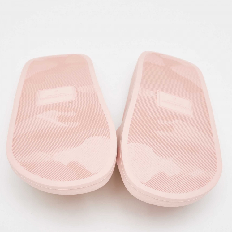 Pre Owned Dolce & Gabbana Pink Rubber Embroidered Logo Slides Size 37
