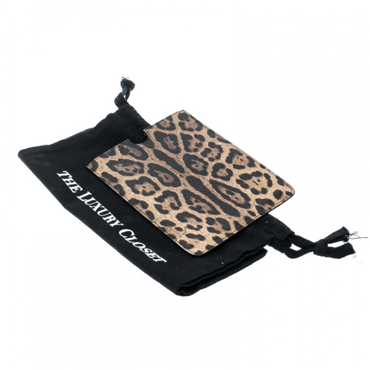 مملوكة مسبقًا Dolce and Gabbana Brown Leopard Print PVC iPad Case