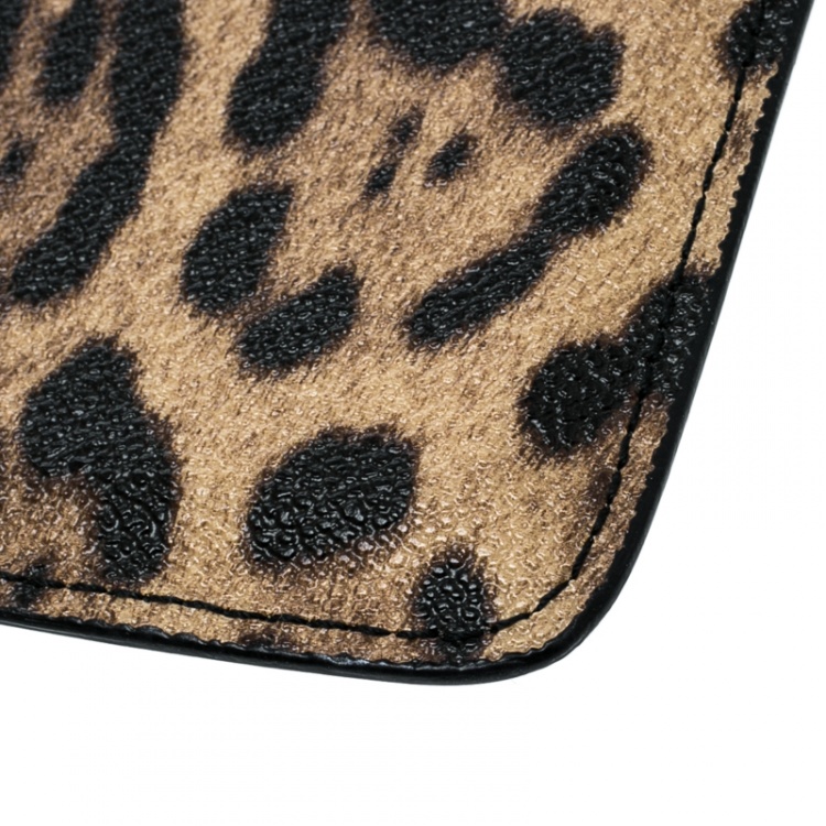 مملوكة مسبقًا Dolce and Gabbana Brown Leopard Print PVC iPad Case