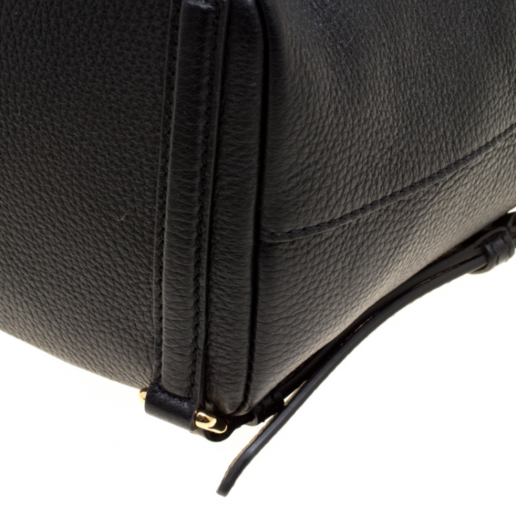 Pre Owned Dolce and Gabbana Black Leather Sicily Backpack