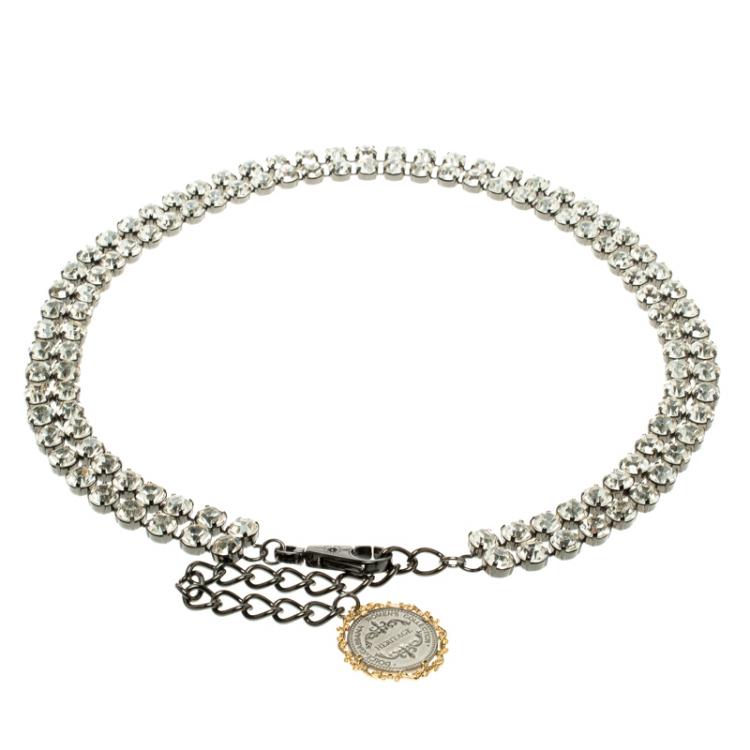 مملوكة مسبقًا Dolce and Gabbana Crystal Embellished Waist Belt 90 CM