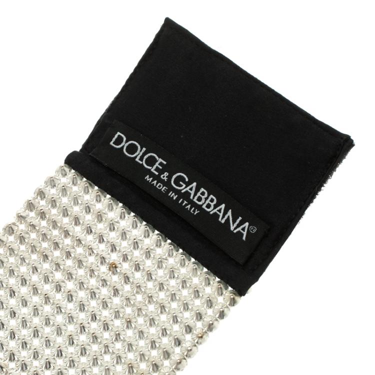Pre Owned Dolce and Gabbana Crystal Mesh Embellished Extra Wide Choker Necklace